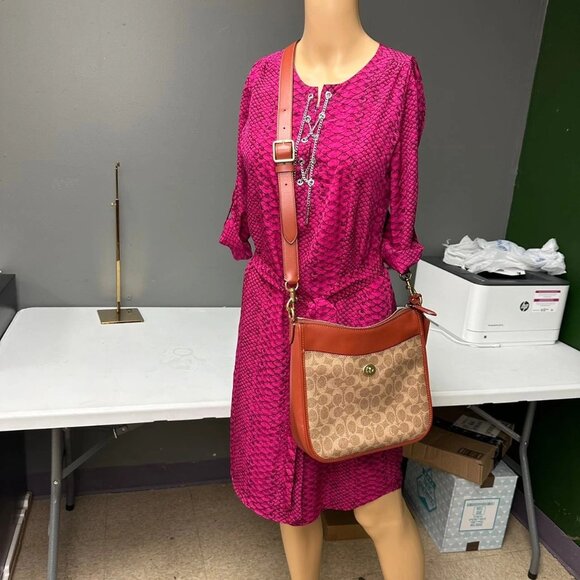 Coach Chaise Crossbody Bag In Signature Canvas C8487 - Tan Rust - Picture 10 of 10